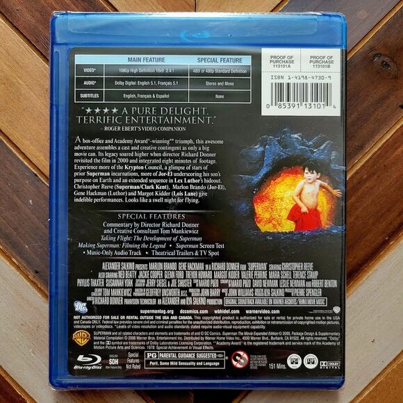 Superman: The Movie (Blu-ray, 1978) Christopher Reeve / New & Sealed 2006 - Picture 2 of 2
